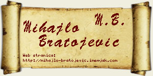 Mihajlo Bratojević vizit kartica